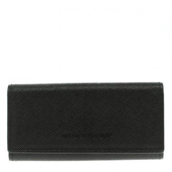 Pre Owned حافظة 4 مفاتيح بربري جلد سوداء