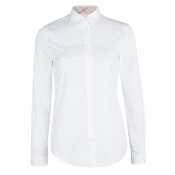 Pre Owned Burberry Brit White Cotton Long Sleeve Button Front Shirt XS