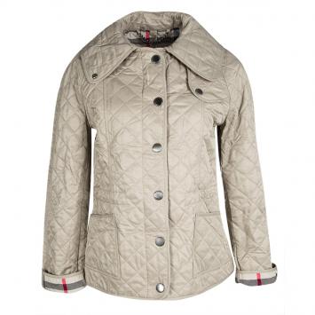 Pre Owned Burberry Brit Beige Diamond Quilted Button Front Jacket S