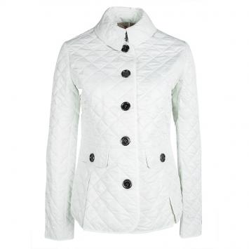 Pre Owned Burberry Brit Off White Diamond Quilted Button Front Jacket S
