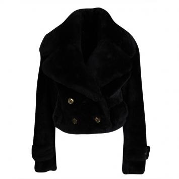 Pre Owned Burberry Prorsum Black Sheep Shearling Jacket S