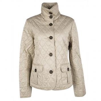 Pre Owned Burberry Brit Beige Diamond Quilted Button Front Jacket