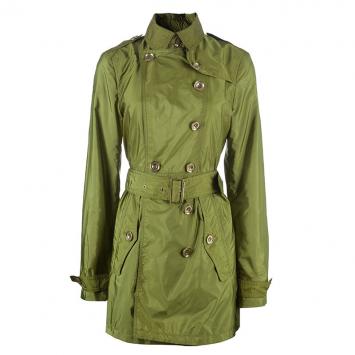 Pre Owned Burberry Olive Green Taffeta Trenchcoat S