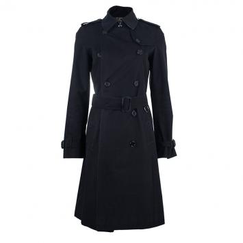 Pre Owned Burberry Black Kensington Long Heritage Trench Coat S