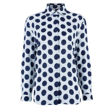 Pre Owned Burberry Prorsum Navy Large Polka Dot Shirt S