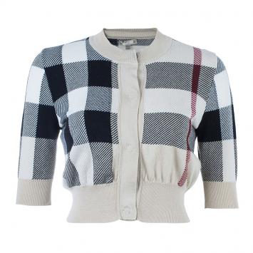 مملوكة مسبقًا Burberry Novacheck Knit Cardigan S