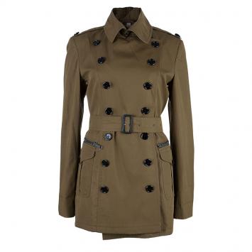 Pre Owned Burberry Khaki Cotton-Gabardine Trenchcoat S