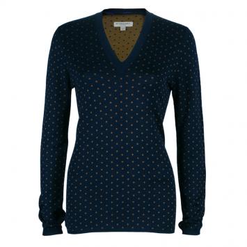 Pre Owned Burberry Polka Dot Knit Sweater M