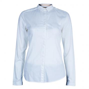 Pre Owned Burberry White Cotton Shirt XS