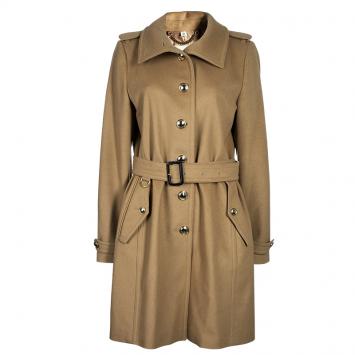 Pre Owned Burberry Beige Cashmere Tailored Coat M