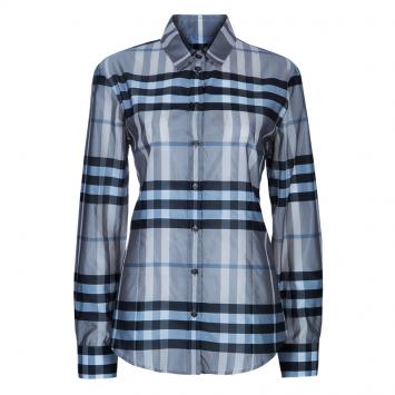 Pre Owned Burberry Grey Novacheck Long Sleeve Shirt M