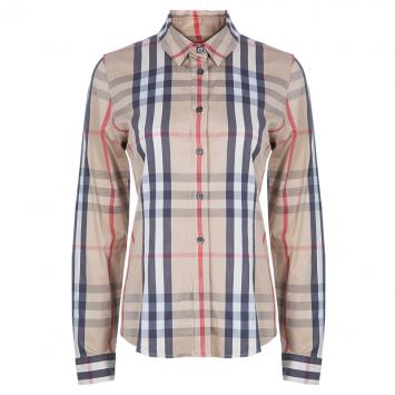 Pre Owned Burberry Beige Novacheck Cotton Long Sleeve shirt M