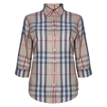 Pre Owned Burberry London Beige Novacheck Collar Shirt L