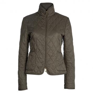 Pre Owned Burberry Olive Green Diamond Quilted Jacket S
