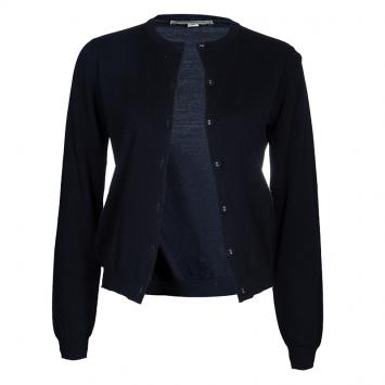 مملوكة مسبقًا Burberry Navy Blue Merino Wool Cardigan S