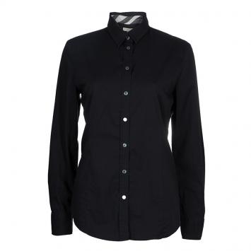 Pre Owned Burberry Black Long Sleeve Cotton Shirt M
