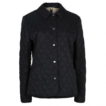 Pre Owned Burberry Black Diamond Quilted Jacket M