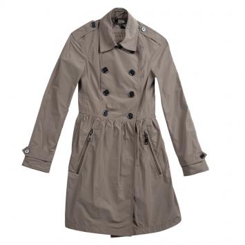 Pre Owned Burberry Brit Beige Double Breasted Overcoat XS