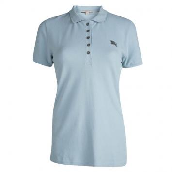 Pre Owned Burberry Brit Powder Blue Short Sleeve Polo T-Shirt M