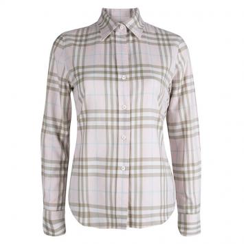 Pre Owned Burberry Pink Nova Check Long Sleeve Button Down Shirt  XL