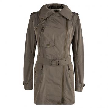 Pre Owned Burberry Khaki Belted Parka Jacket M
