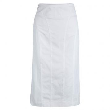 Pre Owned Burberry White Knee Length Pencil Skirt M