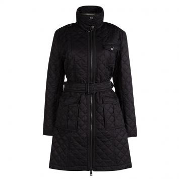 Pre Owned Burberry Black Diamond Quilted Belted Jacket L
