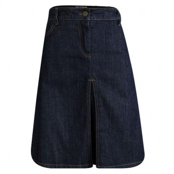 Pre Owned Burberry Indigo Dark Wash Denim Inverted Pleat Skirt S
