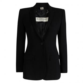 مملوكة مسبقًا Burberry Black Notched Collar Tailored Blazer XS