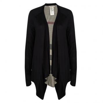 Pre Owned Burberry Brit Black Knit Draped Open Front Cardigan M