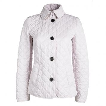 Pre Owned Burberry Light Pink Diamond Quilted Button Front Jacket XS