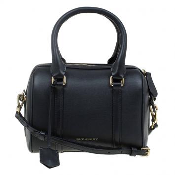 Pre Owned Burberry Black Leather Small Alchester Bowling Bag