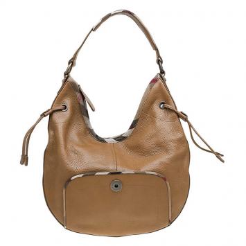 Pre Owned Burberry Brown Leather Murphy Hobo 