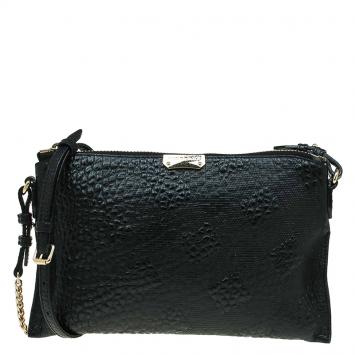 Pre Owned Burberry Black Leather Small Heritage Chichester Clutch Bag