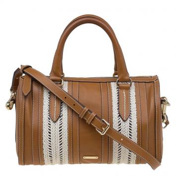 Pre Owned Burberry Brown Leather Rope Alchester Bowling Bag