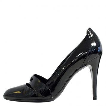 Pre Owned Burberry Black Patent Mary Jane Pumps Size 39