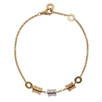 Pre Owned Bvlgari B.ZERO1 3-Elements 18K Yellow, White and Pink Gold Soft Bracelet 