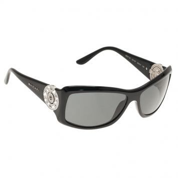 Pre Owned Bvlgari Black 800B Embellished Sunglasses 