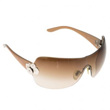 Pre Owned Bvlgari Brown 6009 Shield Sunglasses