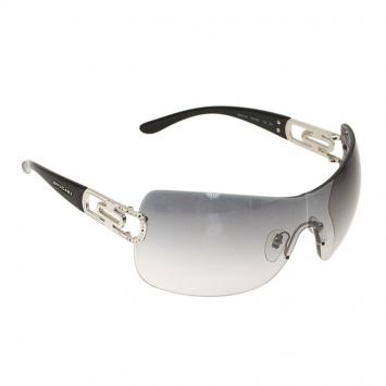 Pre Owned Bvlgari Black 6023B Strass Edge Shield Sunglasses