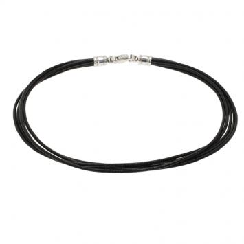 Pre Owned Bvlgari Black Leather Cord Necklace