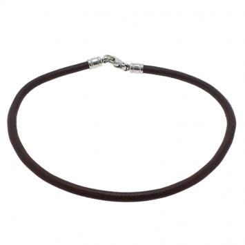 مملوكة مسبقًا Bvlgari Brown Leather Cord Necklace