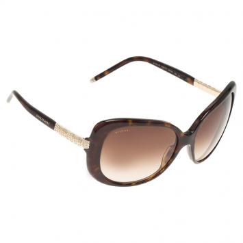 Pre Owned Bvlgari Tortoise 8105B Sunglasses 