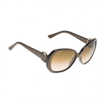 Pre Owned Bvlgari Brown Butterfly 8077 Sunglasses 