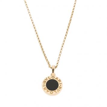 Pre Owned Bvlgari Onyx 18k Yellow Gold Pendant Necklace