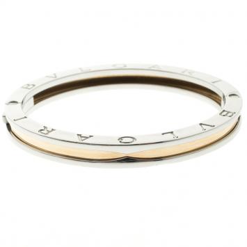 Pre Owned Bvlgari B.Zero1 18k Rose Gold & Steel Bracelet 16cm