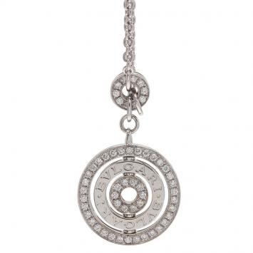 Pre Owned Bvlgari Cerchi Astrale Diamond White Gold Pendant Necklace