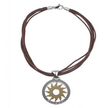 مملوكة مسبقًا Bvlgari Tondo Sun Gold and Stainless Steel Large Pendant Necklace