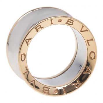 Pre Owned Bvlgari Anish Kapoor B.Zero1 Pink Gold and Steel Ring Size 52
