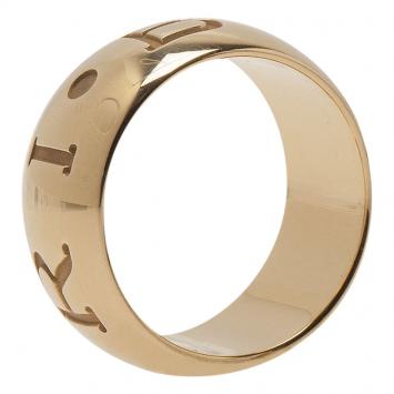 Pre Owned Bvlgari Monologo Yellow Gold Band Ring Size 57 